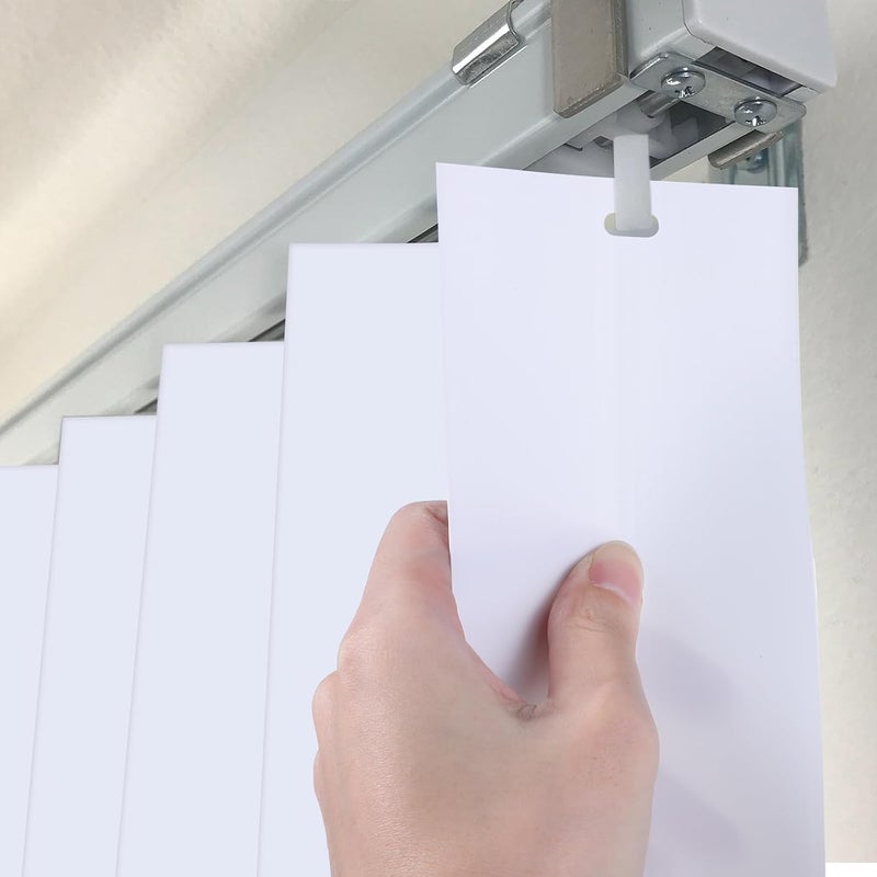 Ubamdom 6 عبوة 82.5" ستائر عمودية بيضاء من PVC بدائل شرائح أبواب منزلقة ونوافذ، شرائح بديلة للستائر العمودية للنوافذ الداخلية - 82.5 x 3.5 بوصة (بيضاء) - Image 2
